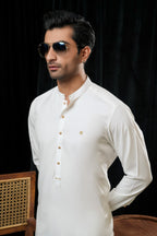 WHITE PREMIUM MANDARIN KURTA TROUSER