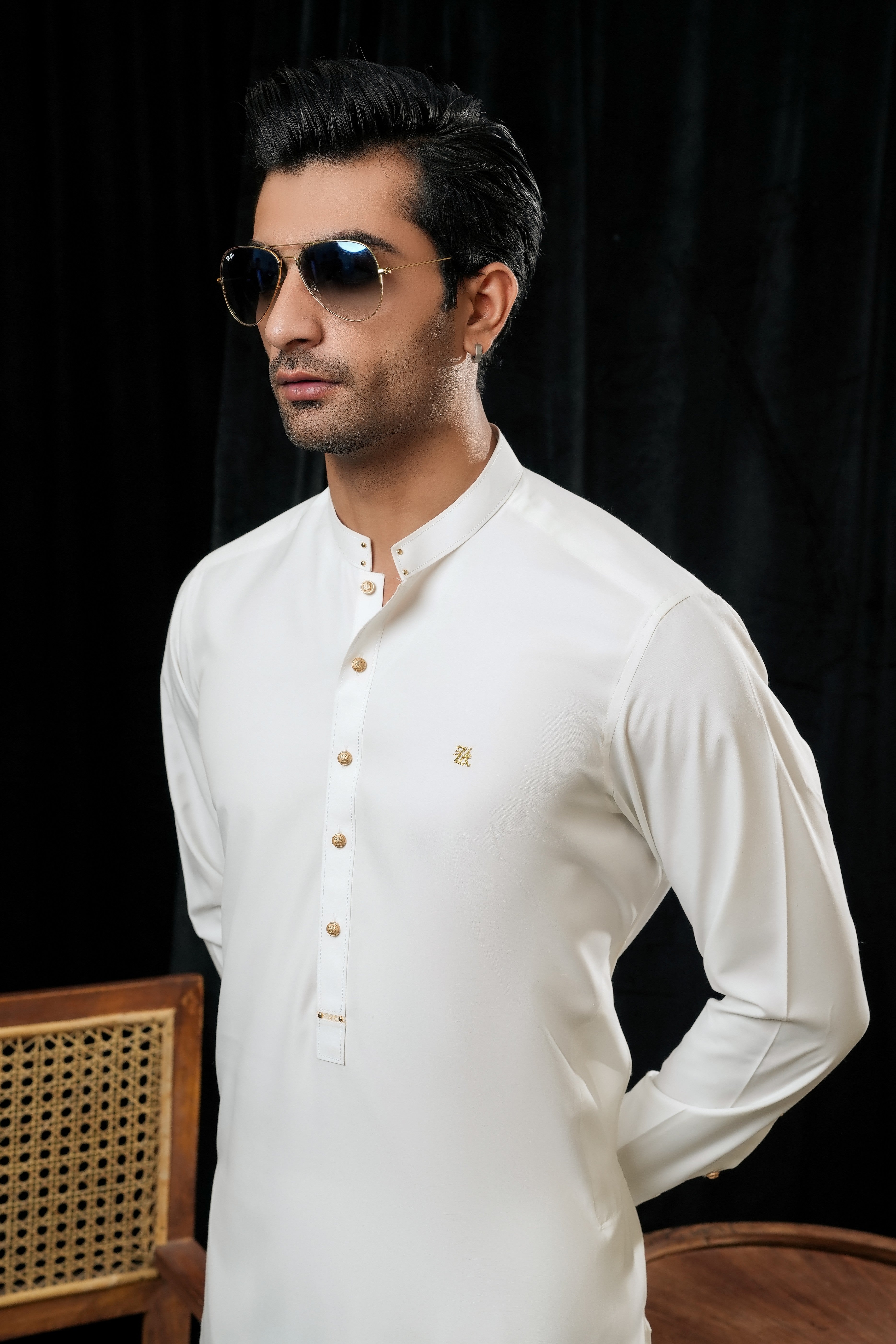 WHITE PREMIUM MANDARIN KURTA TROUSER