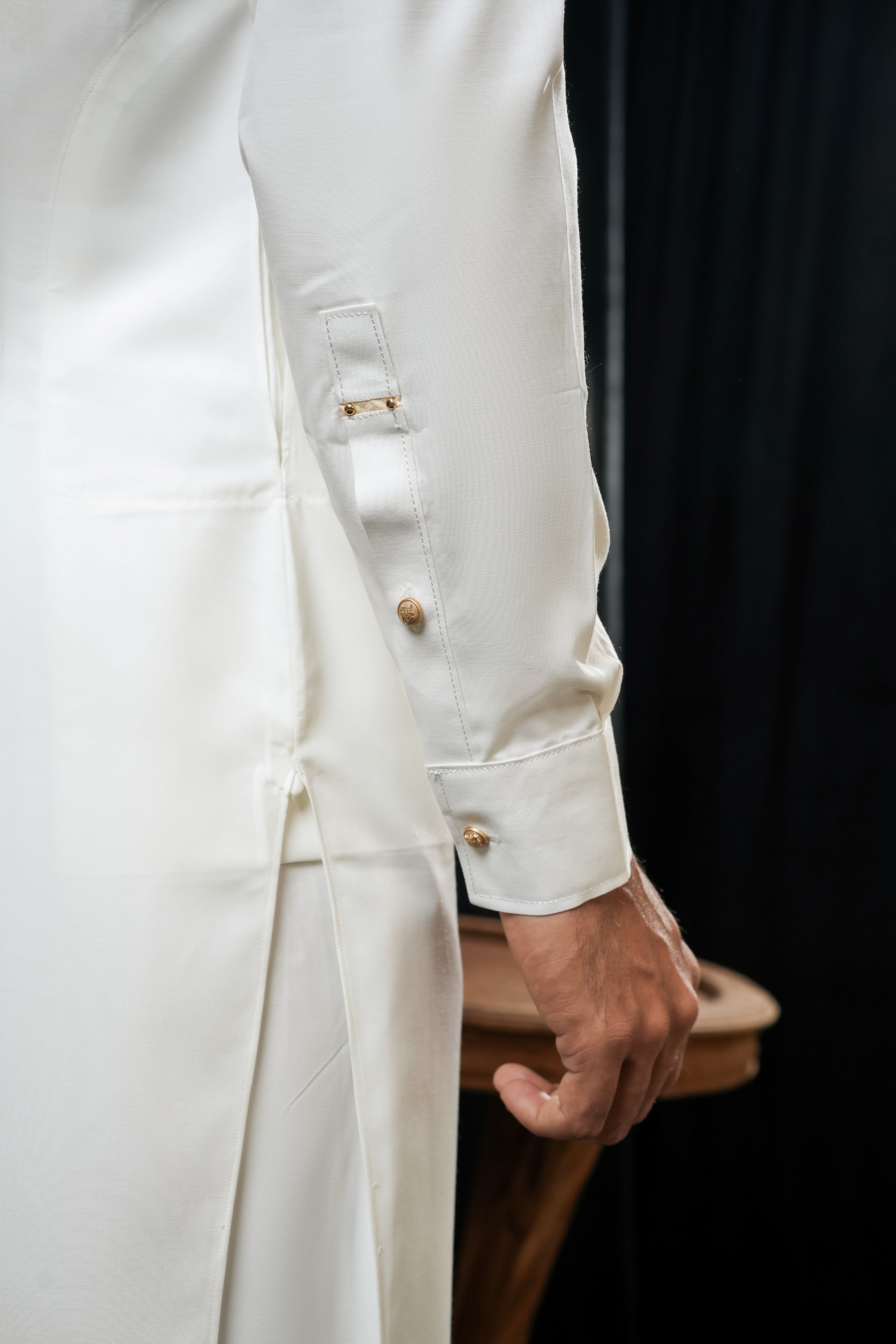 WHITE PREMIUM MANDARIN KURTA TROUSER