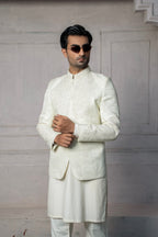 PEARL WHITE EMBROIDERED PRINCE COAT