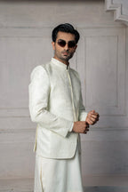 PEARL WHITE EMBROIDERED PRINCE COAT