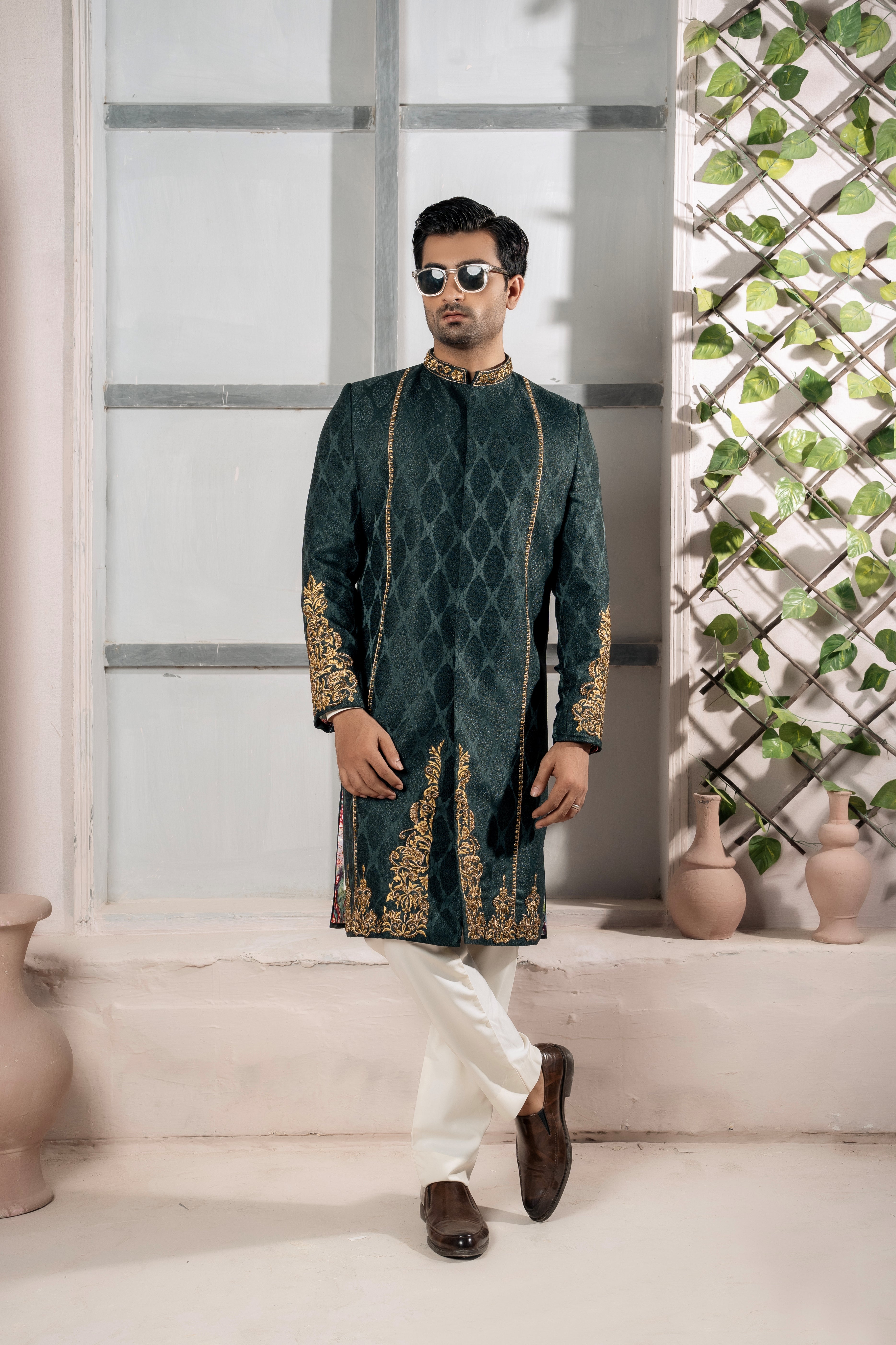 GREEN SHERWANI