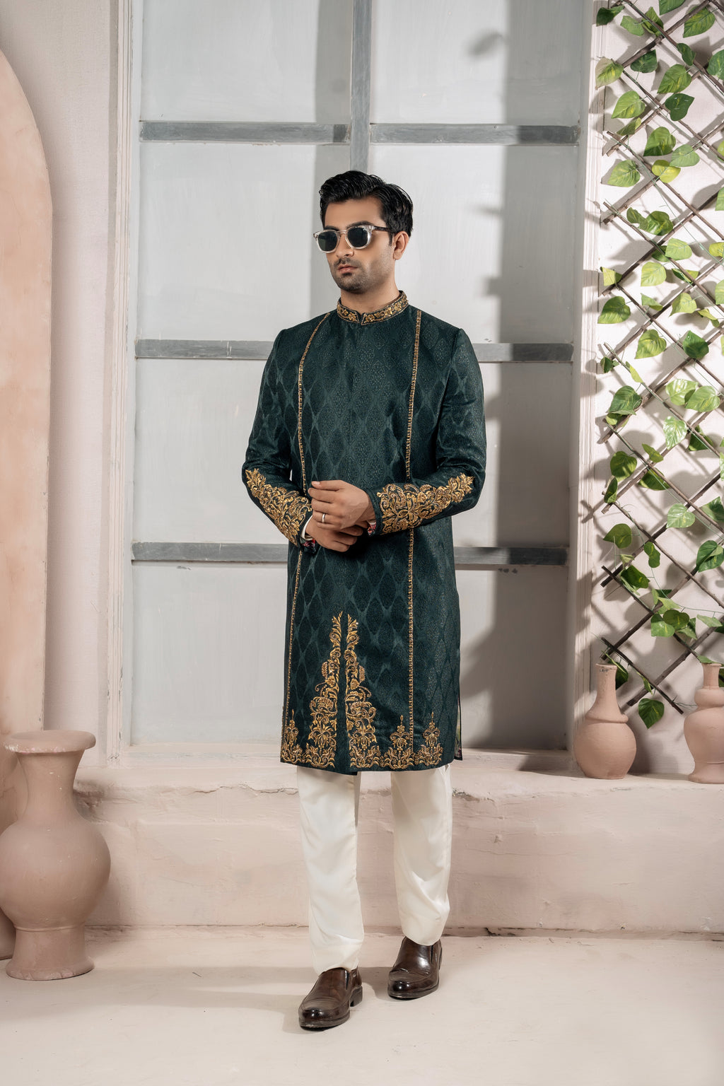 GREEN SHERWANI