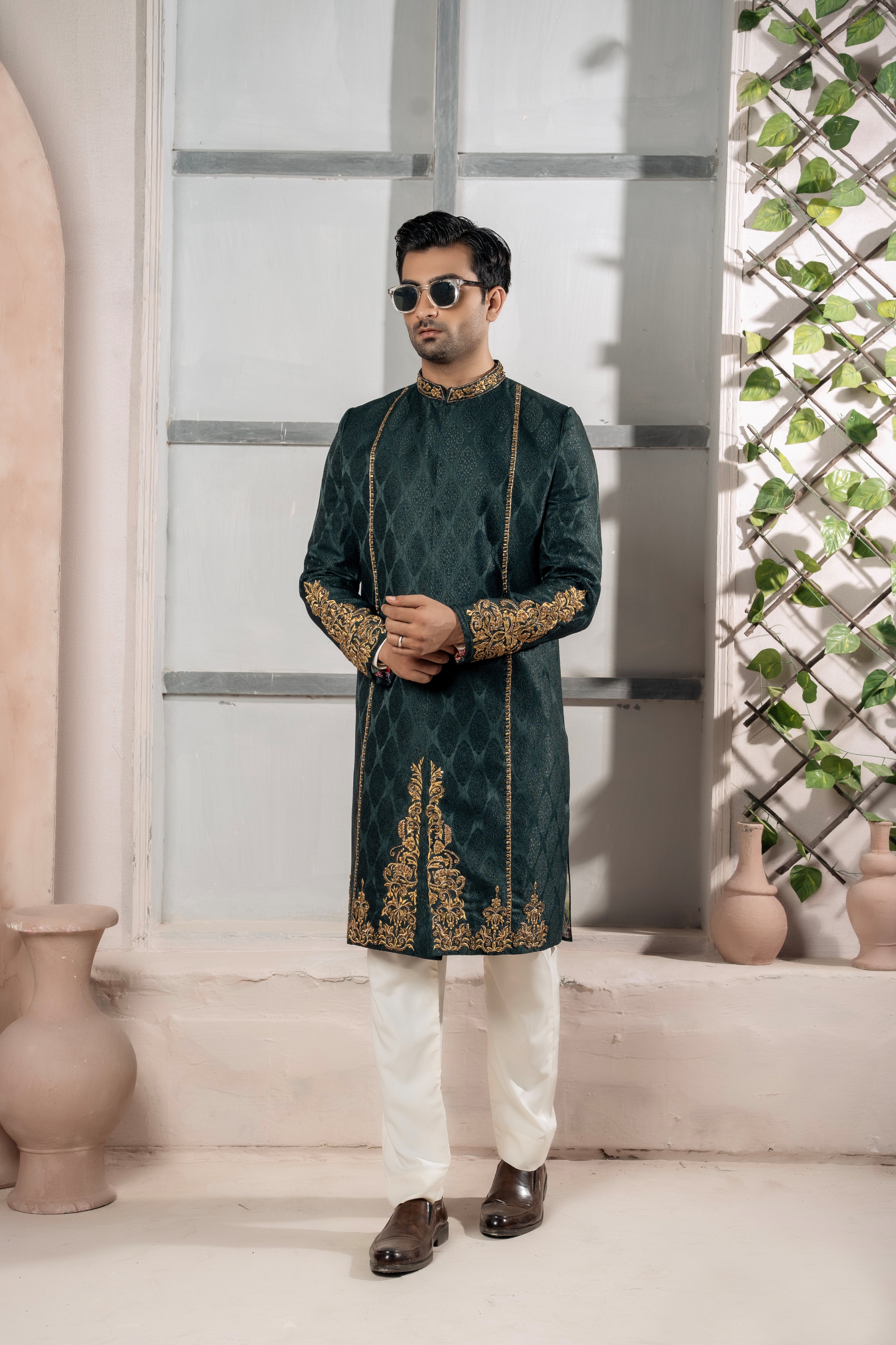 GREEN SHERWANI
