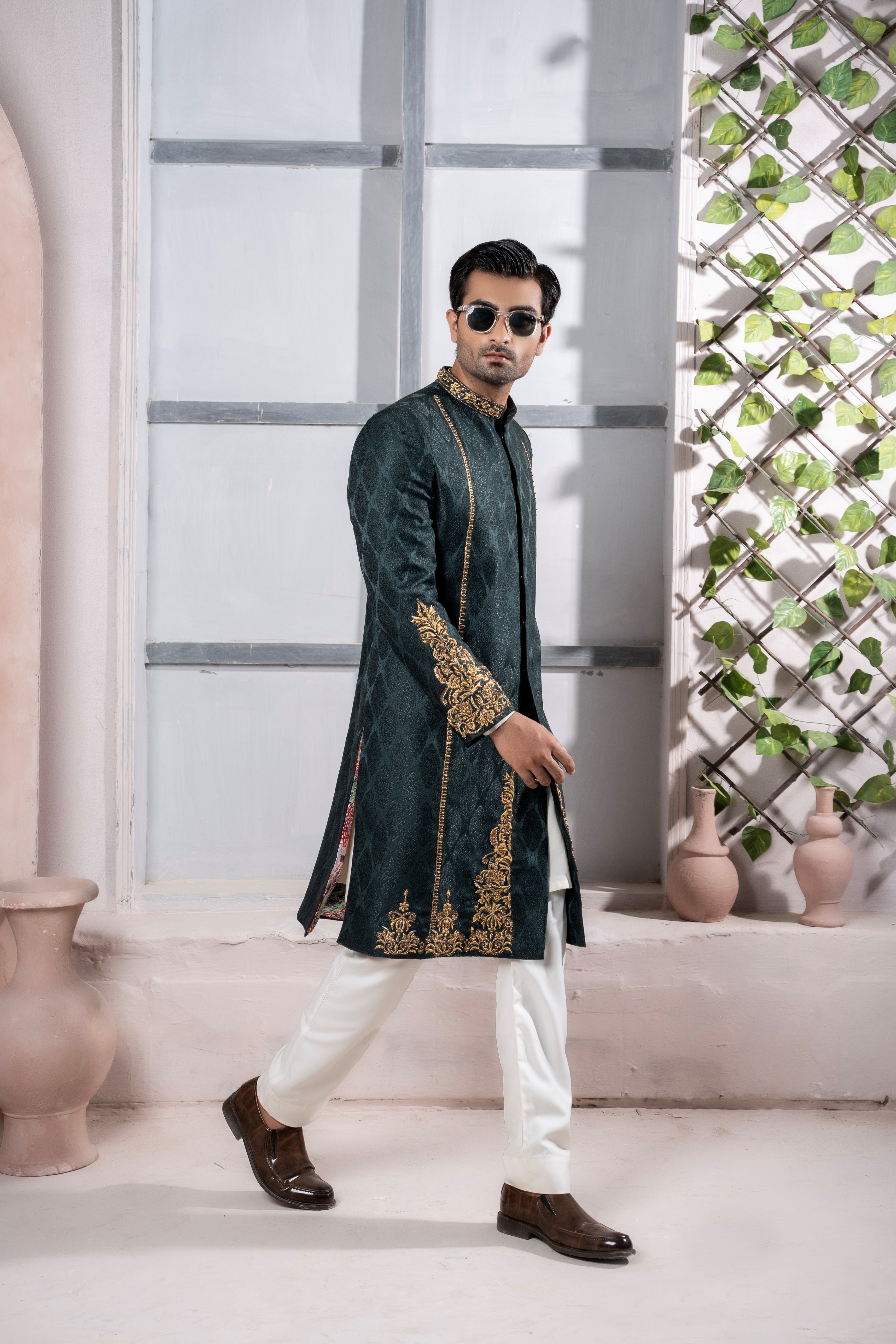 GREEN SHERWANI