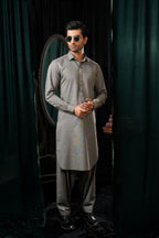 GREY PIN DOT COTTON SHALWAR KAMEEZ