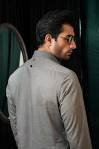 GREY PIN DOT COTTON SHALWAR KAMEEZ