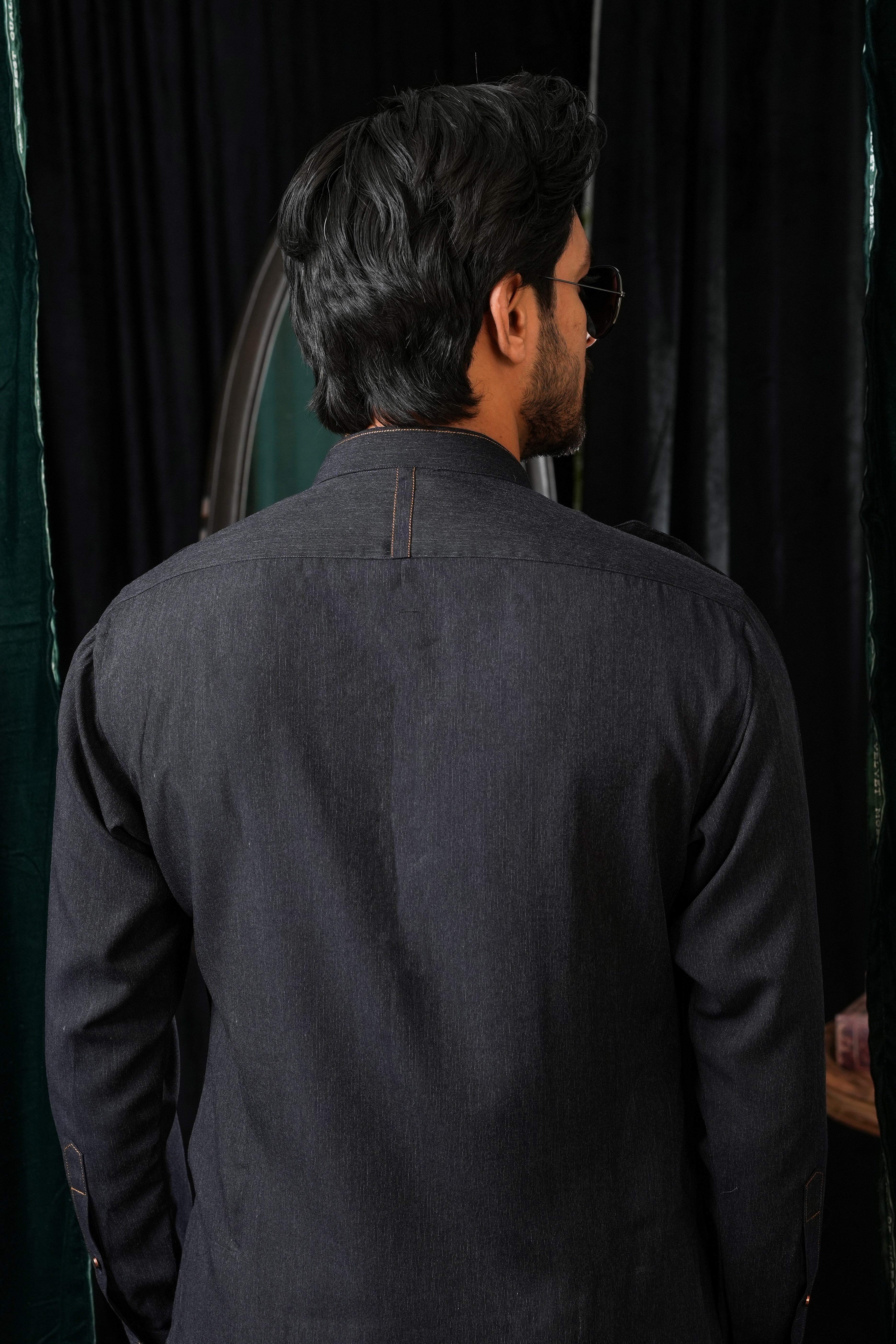 BLUE DOUBLE POCKET KURTA TROUSER