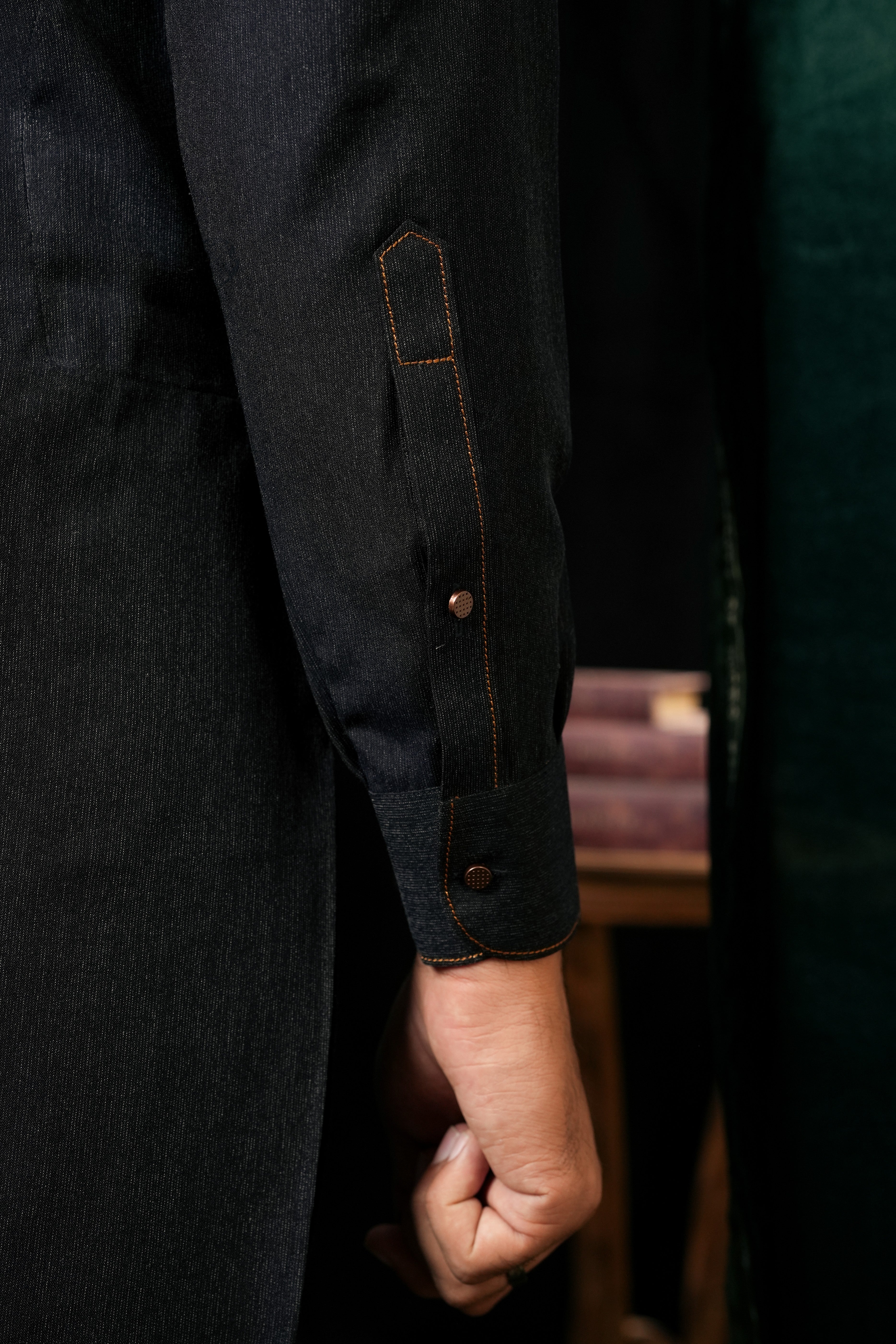 BLUE DOUBLE POCKET KURTA TROUSER