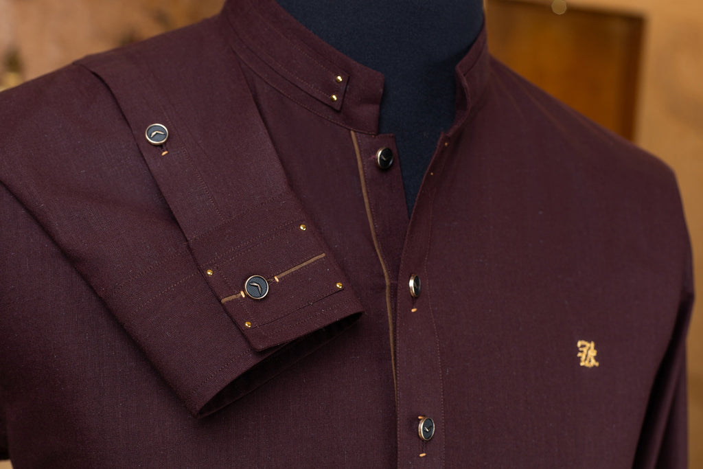 WOOD MAROON KURTA TROUSER