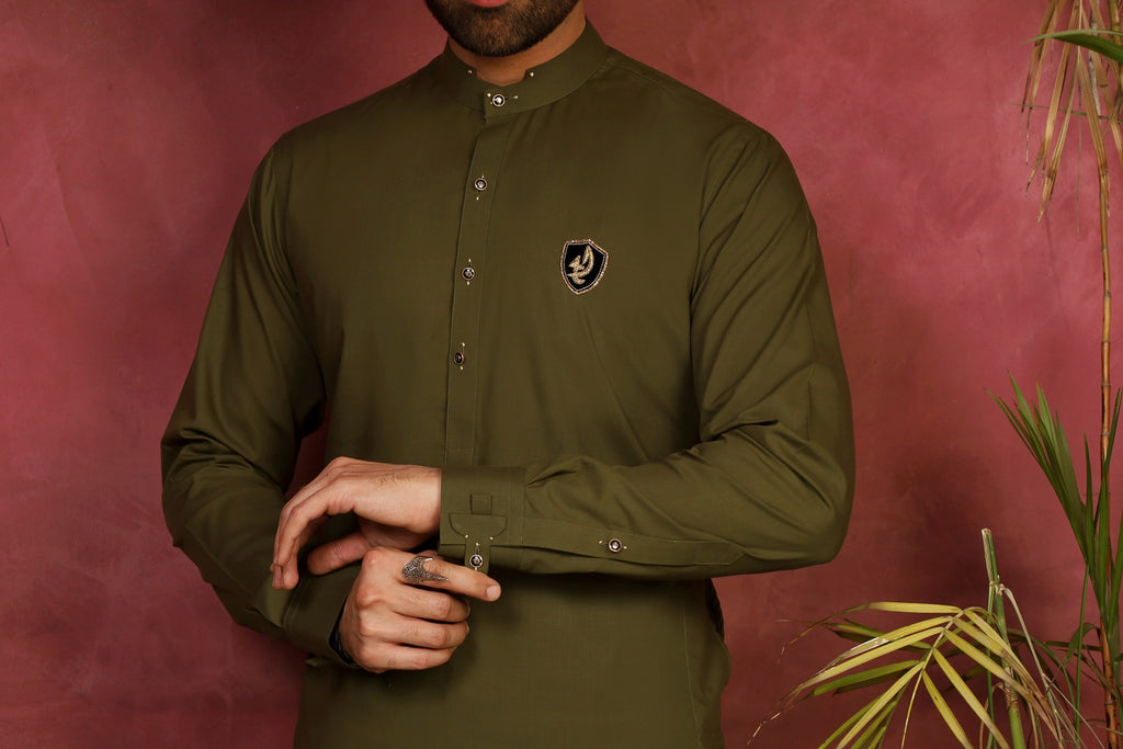 RUST GREEN KURTA TROUSER
