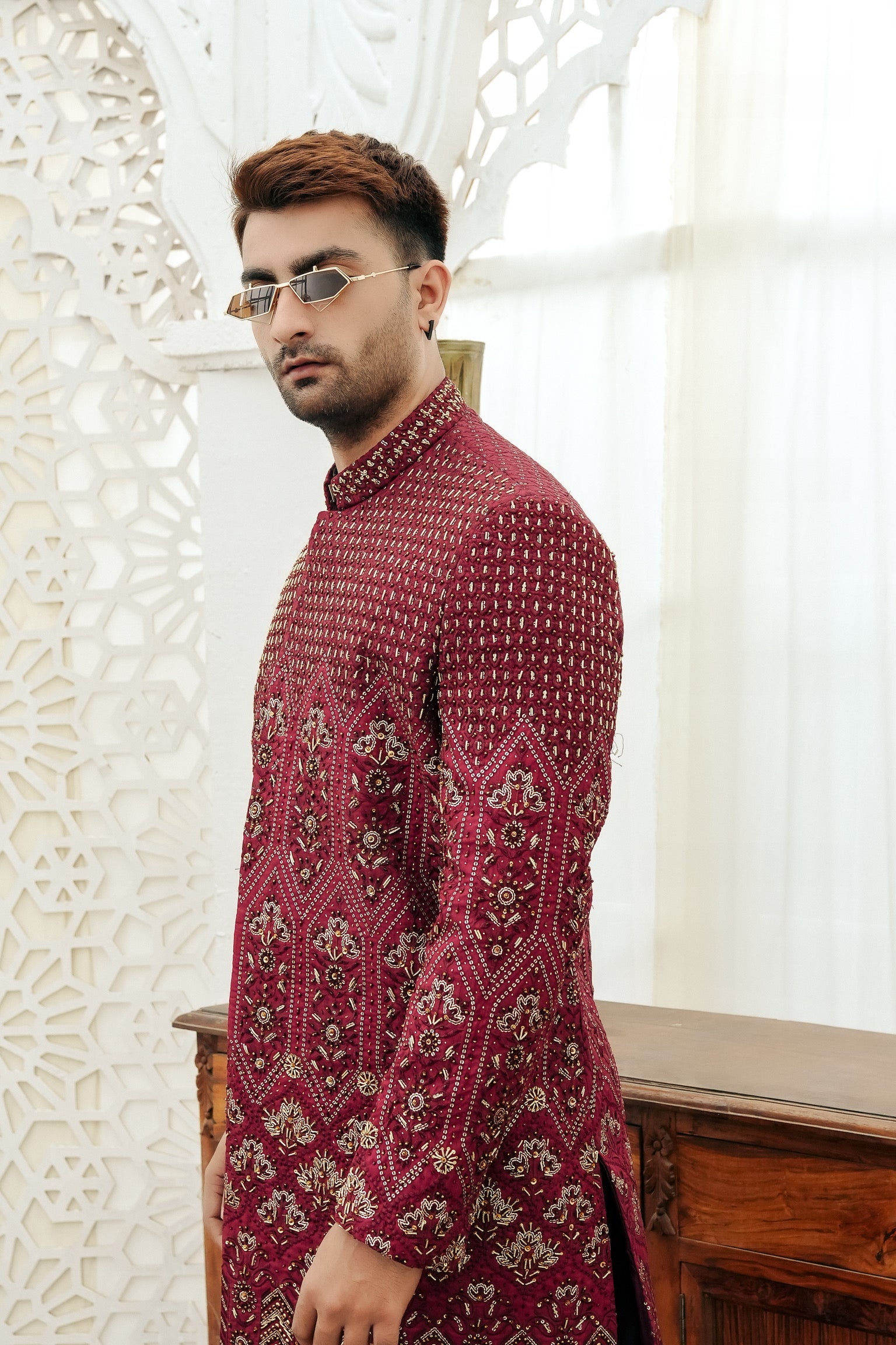 RADICAL RED SHERWANI