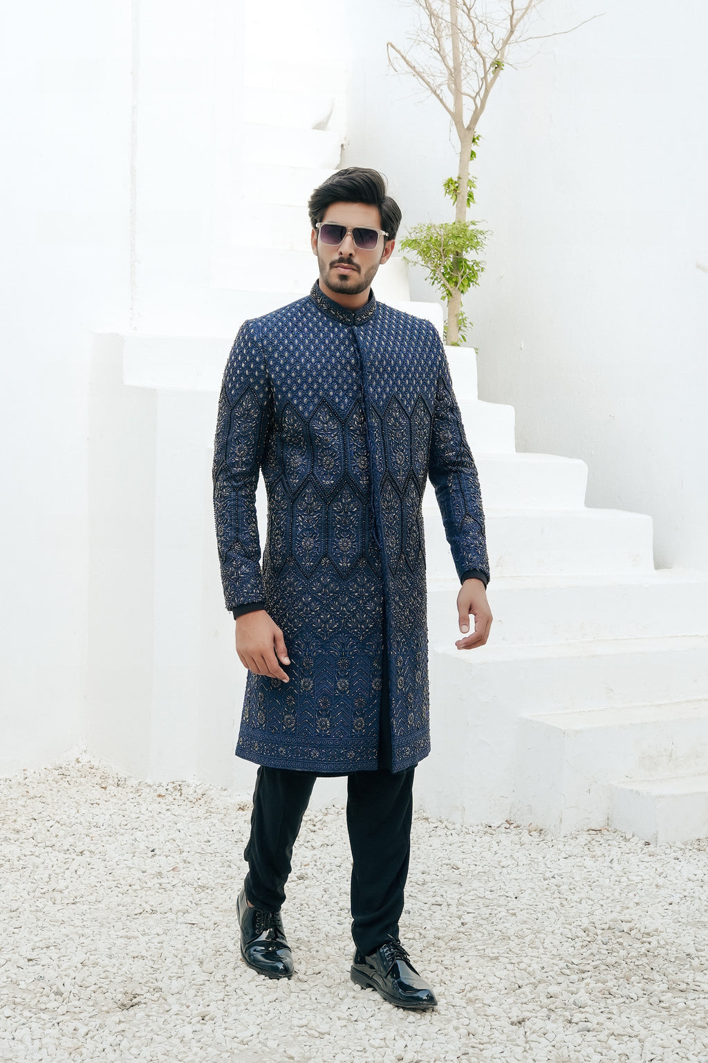 NAVY BLUE SHERWANI