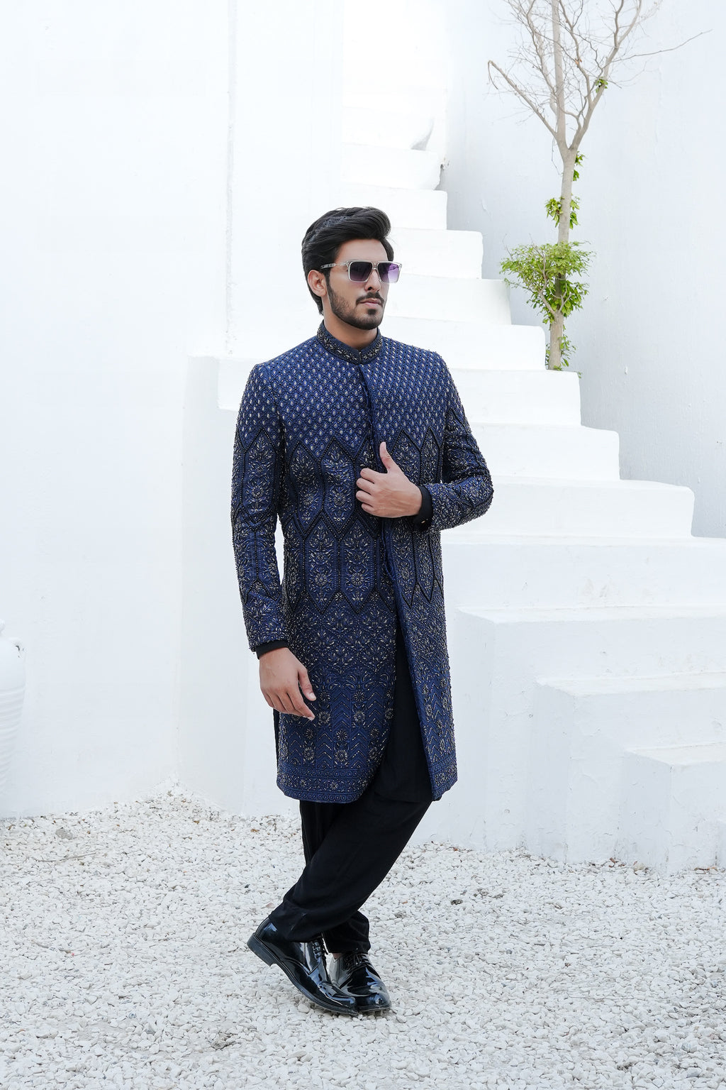 NAVY BLUE SHERWANI