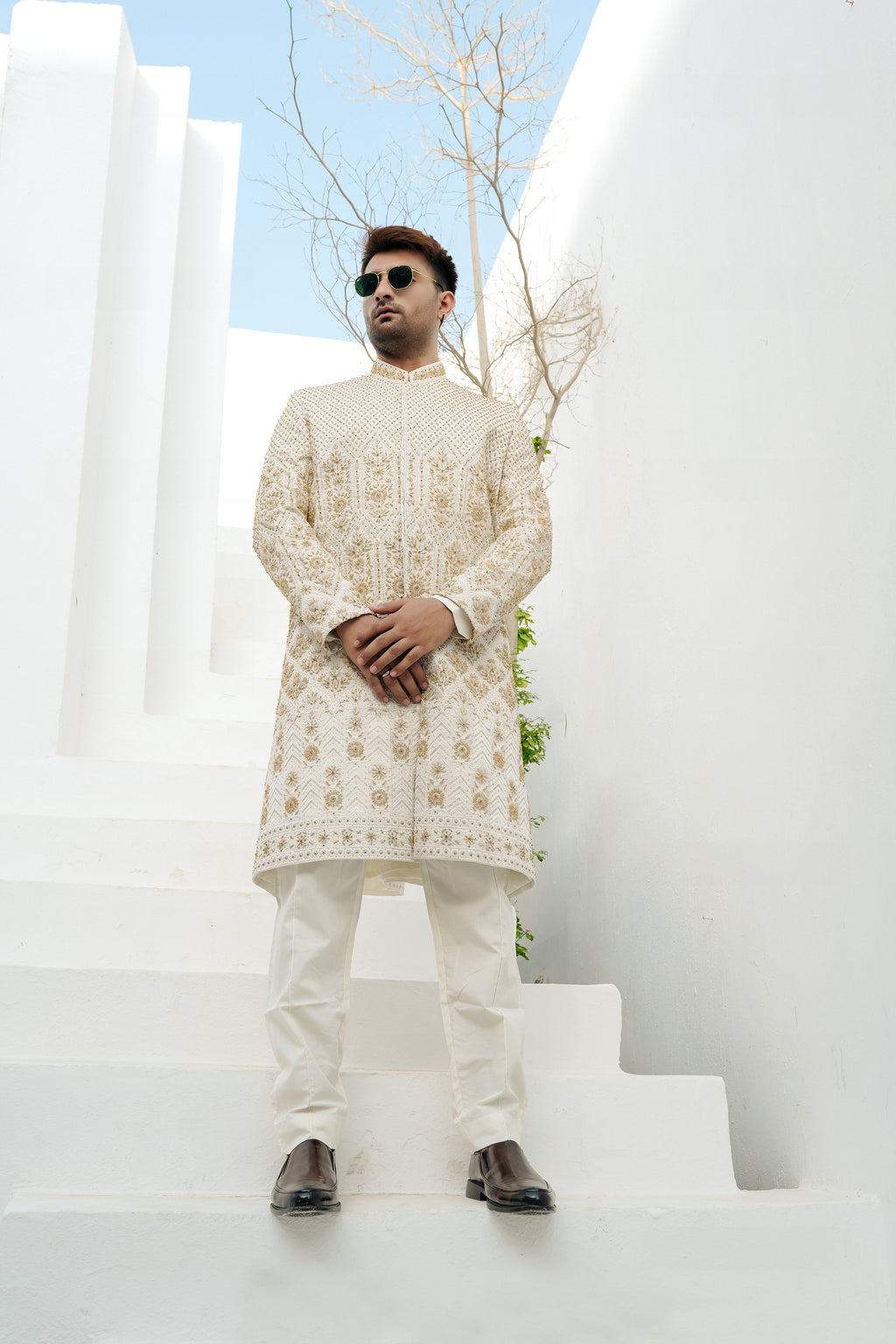 PEARL WHITE SHERWANI