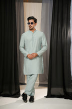 LIGHT BLUE EMBROIDERED KURTA TROUSER